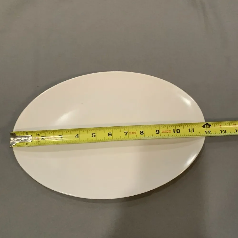 Mallo-Ware White MCM Melmac 1960’s Platter 12 inch X 8.125 inch Vintage